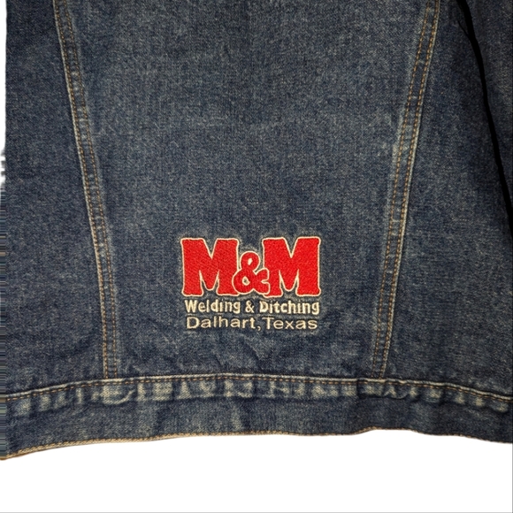 Wrangler Blanket Lined Corduroy Collar Rodeo Panhandle Texas Custom Denim Jacket - Picture 10 of 10